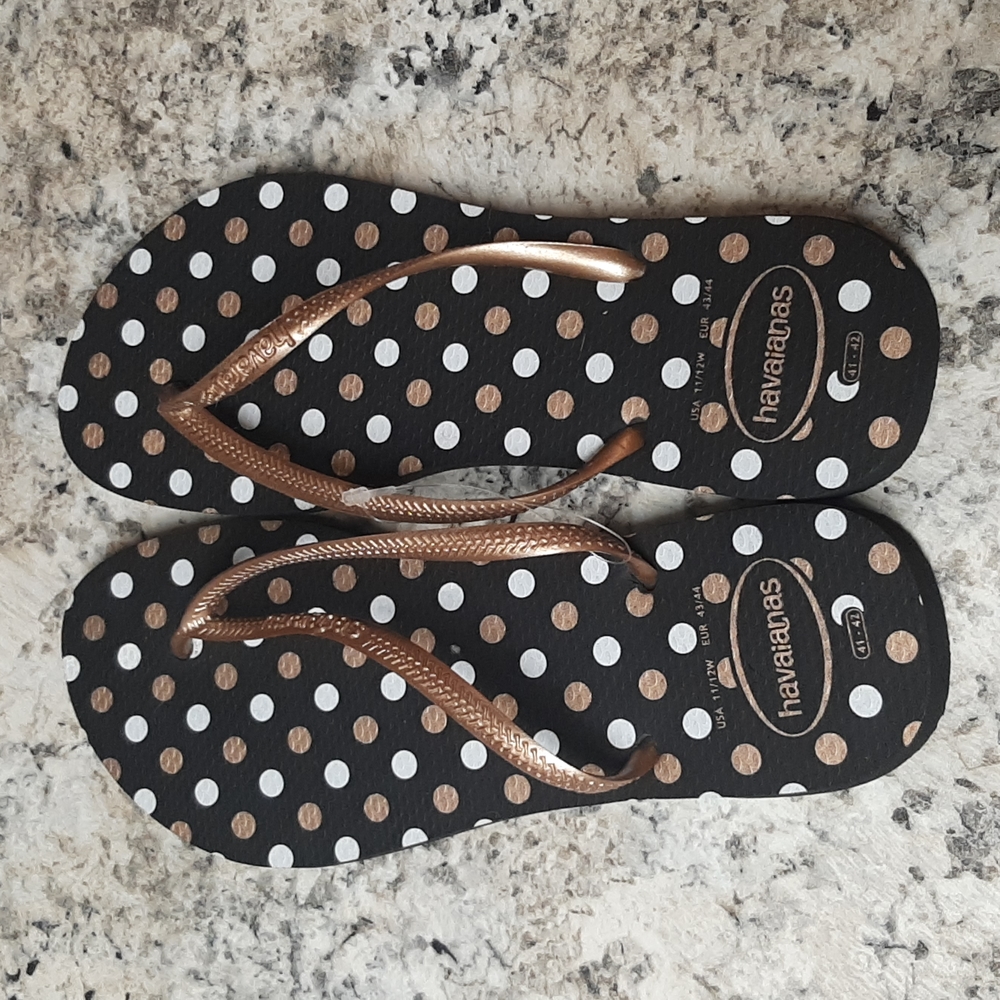 NWOT Polka Dot Havaianas Flip Flops